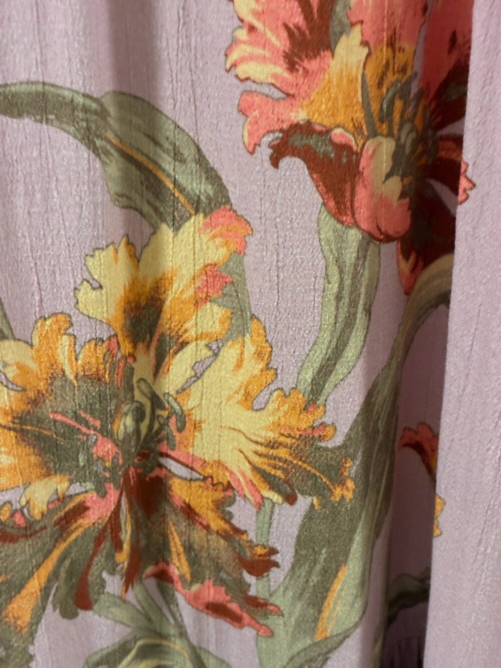 SUNDANCE Tierra Lavender/Yellow Floral Flutter Sleeve Tiered Maxi Dress Women XL - Picture 10 of 13